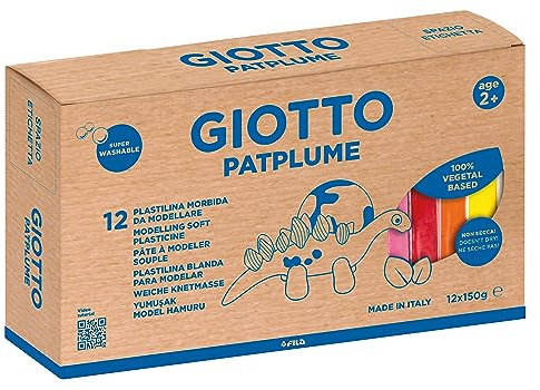 Giotto Patplume, Plastilina Vegetal, 12x150g, Colores surtidos