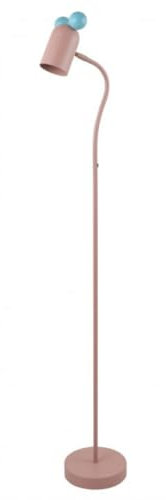 GTV - Lampada da terra MAUS – max. 250 V, 50/60 Hz, 1 lampadina E27, max. 25 W, IP20, Ø 8 cm, rosa – Lampada da terra per cameretta dei bambini