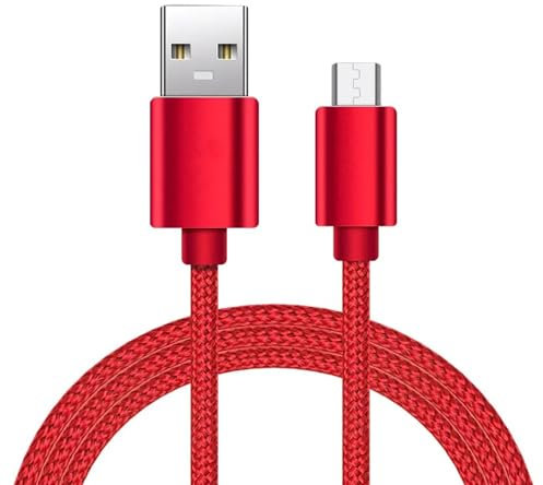 MOBISTAR Micro USB Cable 2M, Android USB to Micro 2.4 Cable Nylon Braided Tangle-Free Micro Charging Cable For Samsung S7/S6/S5, Motorola, Nokia, Sony, PS4 (2m, Red)