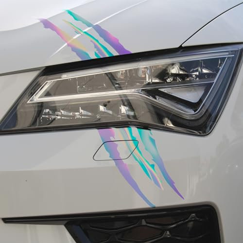 Devil Cut Aufkleber Klauen Krallen Tiger Auto LKW Dekor Sticker K053 (K053 Hologramm)
