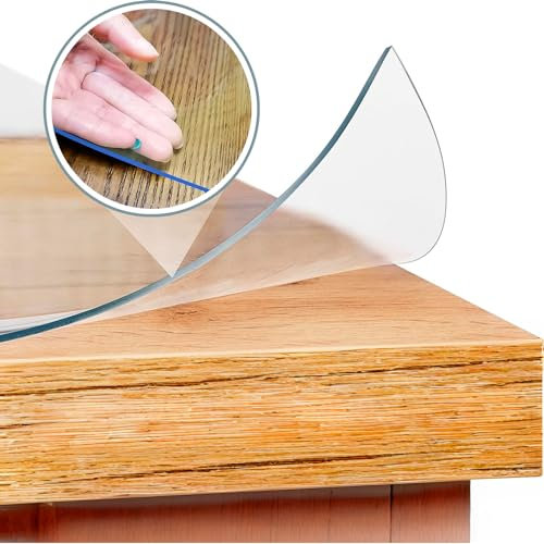 Artwelt Tischdecke Transparent Tischfolie Glasklar Weiche Folie 2.2 mm Kratzfest Wasserdicht Abwaschbar Tischschutz Folie Wunschmaß Tischschutzfolie |Premium Qualität Made in Germany| (140cm X 90cm)