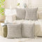 Ci & Ci 4er Set Deko Kissenbezug 40x40 cm, Hellgrau Kordsamt Kissen Sofakissen Dekokissen Zierkissen, Flauschig Kissenbezüge Kissenhülle für Sofa Couch