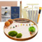 Threeheng Japanisches Zen-Garten-Set für Schreibtisch, Sandtablett, Therapie-Set, Meditationsgeschenke, 30,5 cm großes, rundes Bambus-Tablett