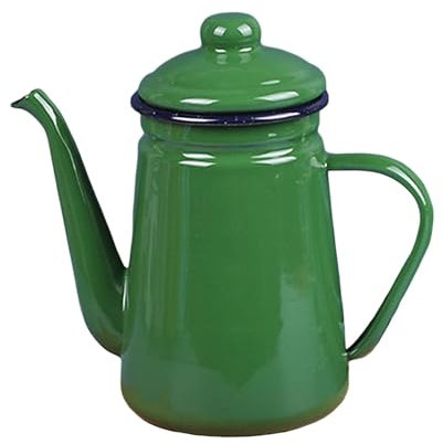 perfk Bollitore per l'acqua con caffettiera Smaltata, scaldalatte, bollitore per caffè da 1,1 Litri, teiera da Piano Cottura per Cucina, casa, Esterno, Verde
