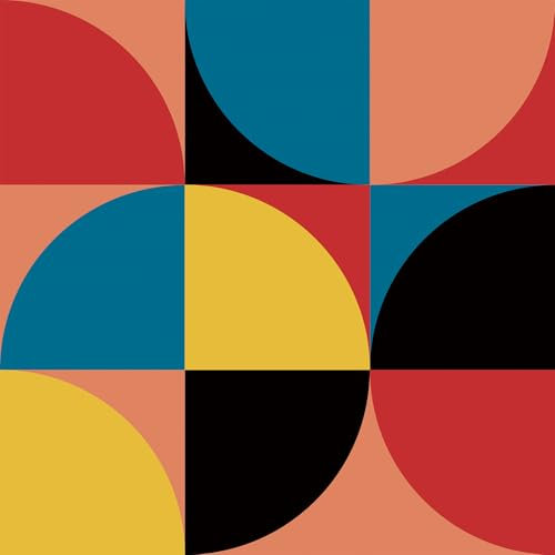 VaryPaper Geometrische Tapete Bunt Klebetapete Selbstklebend Wand 44.5cmx200cm Klebefolie Möbel Vintage Selbstklebend Möbelfolie Muster Fototapete Wohnzimmer Kinderzimmer Schrankfolie Klebefolie Motiv