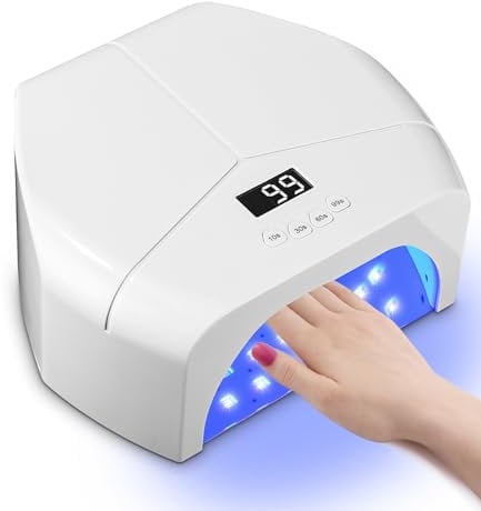 298W Lampada UV LED Unghie, con 72 Leds Fornetto Unghie Semipermanente, Lampada UV con 4 Timer e Sensori Automatici, Lampada LED Unghie