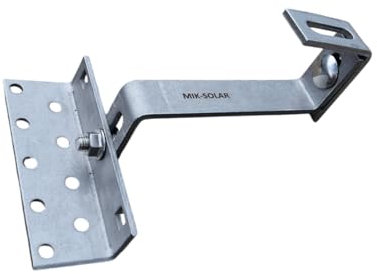 1x Dachhaken A2 3-fach-verstellbar Teile für Photovoltaikanlagen Dachpfannen 5 mm Befestigung Edelstahl 1.4016 Solarmodul Halterung Photovoltaik Teile TÜV (96° Winkel 0% nach §12 Abs. 3 UstG*)