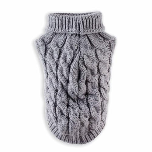Monkimau Hundepullover in 9 Farben | Weiches, Größen XS-XL | Ideal für kleine bis mittelgroße Hunde und Katzen | Wetterfester Komfort | Winterpullover (Grau, S)
