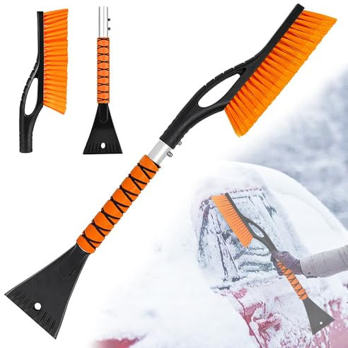 Showvigor Eiskratzer Auto mit Besen, Geeignet für Autos, 27'' 2-in-1 Abnehmbare Auto Eiskratzer und Schneebesen Auto mit Ergonomischem Schaumgriff, LKW, SUVs