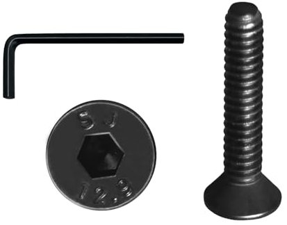 YEJAHY 20 viti a testa svasata M8 x 35, acciaio al carbonio ad alta resistenza, viti per macchine, per mobili, mobili, bulloni, nero