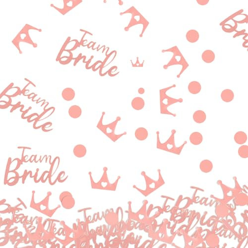 JGA Deko Konfetti, 300 Stück Rosegold Konfetti Team Bride Tischdekoration Streudeko Hochzeit für Junggesellenabschied Verlobung JGA Accessoires Frauen Party Deko