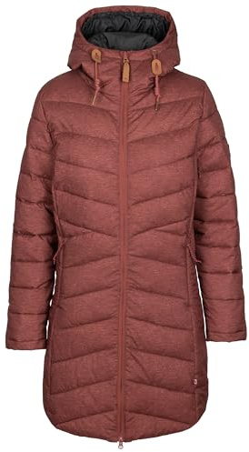 Trespass Gepolsterte Damenjacke, lang, mit Kapuze und 2 Taschen, türkisfarben
