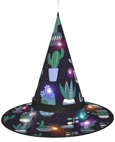 JIPOFD Kaktus-Sukkulenten-Hexenhüte für Damen, für Halloween, Party, Maskerade, Cosplay, Kostüm, Zubehör und den täglichen Urlaub
