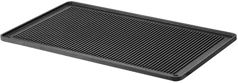 HENDI Plaque à griller GN 1/1, CONVECTOMAT, plaque de barbecue, côtelé, plaque de grillage, de cuisson, de fours, revêtement antiadhésif PTFE, jusqu'à 200°C, 530x325x(H)15mm, aluminium