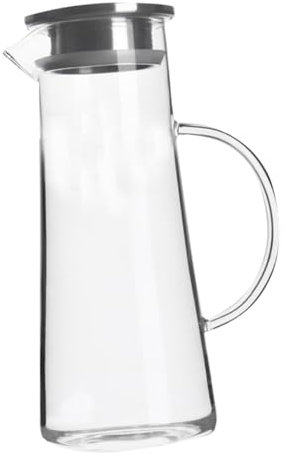 SHOWERORO Bottiglia da tè in Borosilicato per Uso Domestico Bottiglia d'Acqua Trasparente di capacità 1450 Ml per Cucina E Soggiorno