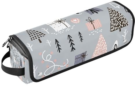 Estuche de viaje 2 en 1 para rizador y tapete resistente al calor con cremallera, a prueba de polvo, bolsa alisadora de pelo para rizador, secador de pelo plano, organizador portátil de vacaciones (2)