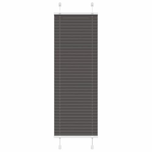 vidaXL Plissee Schwarz 50x100 cm Stoffbreite 49,4 cm Polyester, Faltrollo, Klemmfix, Plisseerollo, Jalousie, Rollo, Plisseerollo für Fenster