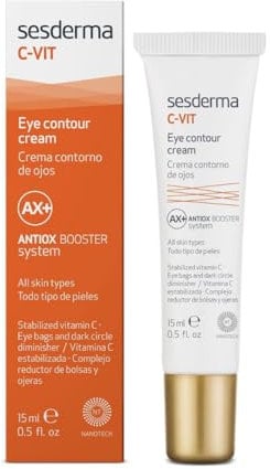 Sesderma C-VIT Augencreme 15ml – Leichte regenerierende Pflege gegen Falten & Augenringe, mit Vitamin C & Nanotechnologie für strahlende Haut, Feuchtigkeit & UV-Schutz