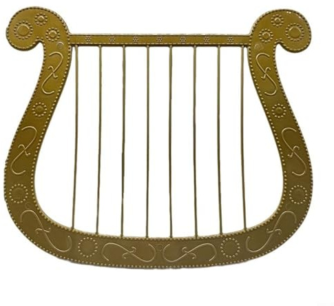 HEIBTENY Plastik Harfe Kostüm Zubehör für Halloween Engel Themenparty Verkleidung Gold 27,5 x 23 cm Foto-Requisite Theaterzubehör