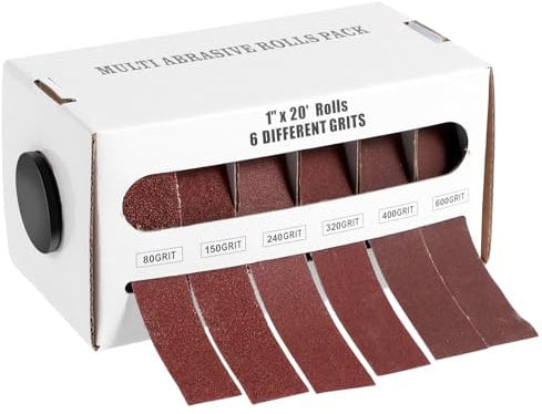 6 Stück Schleifpapier Rolle 6Mx25mm Schmirgeltuch Rolle Körnung 80 150 240 320 400 600 Schmirgelpapier Rollen zum Schleifen von Metall Hartholz Kunststoff Wänden