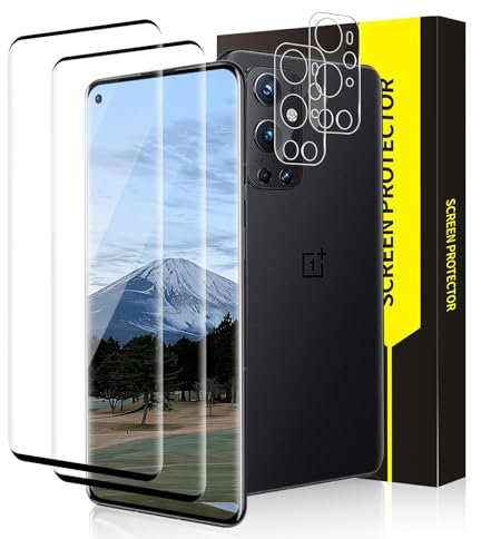 Bodyguard 2+2 Stück Schutzfolie für Panzerglas für Oneplus 9 Pro 5G, Hohe Empfindlichkeit Ultra-HD Anti-Öl Keine Blasen Anti-Fingerabdruck Displayschutzfolie, 3D Gebogen Anti-Schock Glasschutzfolie