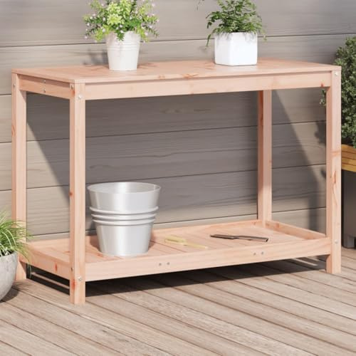 Festnight Pflanztisch Outdoor Wetterfest 108x50x75 cm Blumentisch mit Ablagen Holzpflanztisch Arbeitsplatte Gärtnertisch Gartentisch für Pflanzen Gartenarbeitstisch Arbeitstisch Balkon Garten