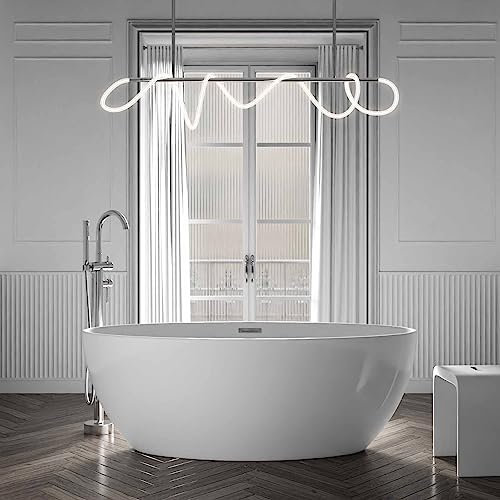 BERNSTEIN - Baignoire îlot ovale Blanc brillant Acrylique + Bonde et trop plein, 270L - 180x80x60cm (lxLxH) - TERRA 2.0