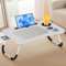 Huracan Laptoptisch für Bett, Laptop Betttisch Klappbarer, Tragbares Lapdesk mit Schublade und Tassenhalter, Laptop Ständer Bett Lapdesk, Laptop Table frühstückstisch fürs Sofa, Boden (60*40cm, Weiß)