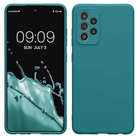 kwmobile Handyhülle für Samsung Galaxy A52 / A52 5G / A52s 5G Hülle - weiches Handy Silikon Case - Schutzhülle Cover - Petrol matt