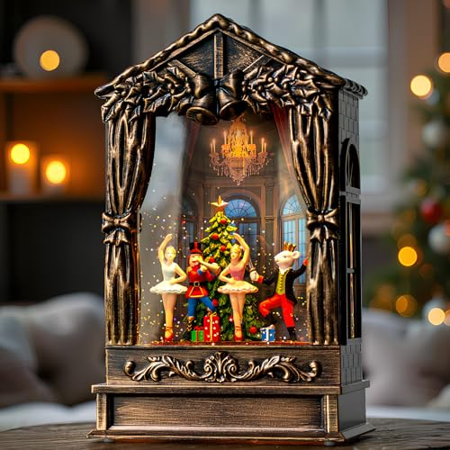 Boule à Neige de Noël éclairée Casse-Noisette, Lanterne à Eau Musicale avec Paillettes tourbillonnantes, décorations de Vacances, Cadeaux pour la Famille, Les Enfants ou Les Amis