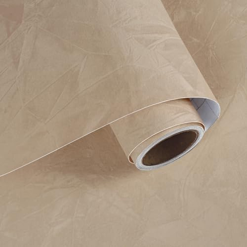 VaryPaper Samt Tapete Selbstklebend Beige Braun 40cmx200cm Klebefolie Möbel Velours Hellbraun Rückseite Kleber Filz Dekofolie Selbstklebend Strukturtapete Schlafzimmer Schrankfolie Handwerk