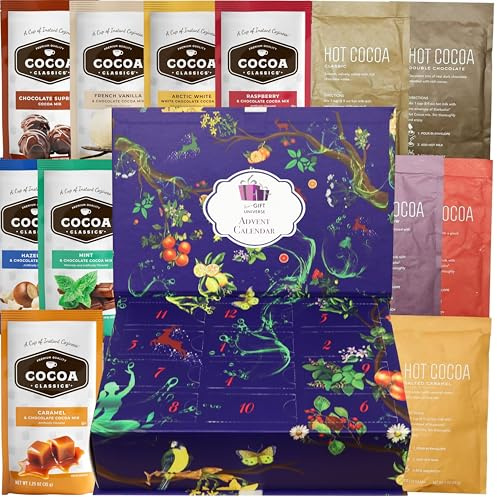 Assorted Hot Cocoa Adventskalender Premium Box (12 Tage Weihnachten Countdown), Weihnachten Geschenkidee für Männer, Frauen, Freunde, Familie, Kollegen