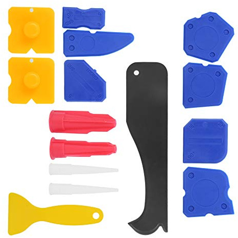 Silicone Sealant Tools Caulk Remover Sealant Spatula High Performance Flexible Durable for Glass Window Tile Cleaner 15Pcs Set