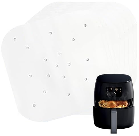 120 Stück Heißluftfritteuse Backpapier, Airfryer Backpapier für Ninja Combi 12-in-1 Eckige Perforiert Heißluftfritteuse Papier Antihaft Fettbeständig für Ninja Ofen Heißluftfritteus SFA700EU