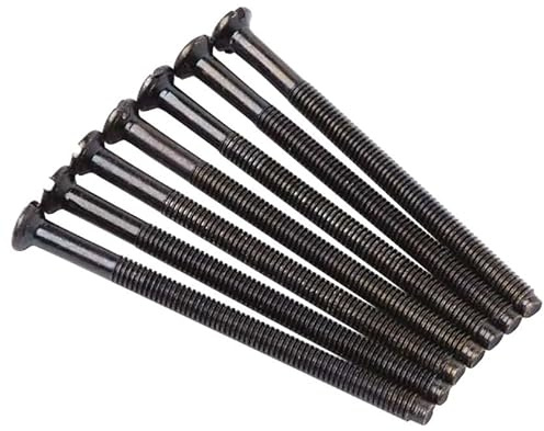 M3.5 x 50mm Long Raised Countersunk Slotted Head Electrical Screws | For plugs, Socket switches, Pack of 20, Black nickel