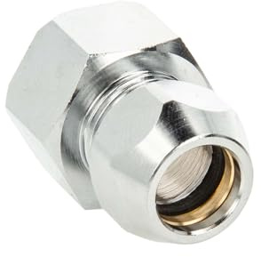 tecuro gerade Quetschverschraubung Ø 12 mm x G 1/2 Zoll Innengewinde, Messing verchromt