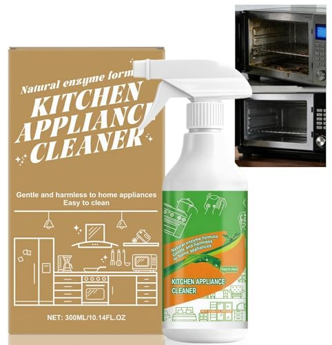 300ml Kitchen Appliance Cleaner Spray,Heavy Grease Remover Spray,Natural Enzyme Formula for Household Appliances,Multipurpose Kitchen Cleaner Sp/ray for Oven,Hob,Cooker Hood&Worktops,Easy Sp/ray&Wipe