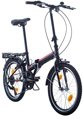 BIKE SPORT LIVE ACTIVE Klapprad Faltrad Fahrrad Bikesport Folding 20 Zoll 6 Gang (Schwarz)