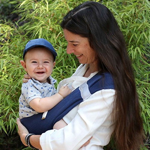 NéoBulle - HOP'LA - Porte-Bébé d'Appoint - Facile et Léger - Sans Réglage - 100% Coton Bio - Fabriqué en France - De 6 Mois à 3 Ans - Marine, S (34/36)