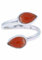 Ring 925 Silber Karneol orange roter Stein größenverstellbar Edelstein echt Silber Damen Sterling Silber Geschenk (MRV-087-16)