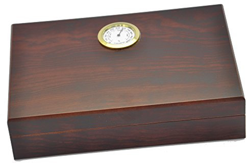 Humidor für 10 Zigarren Außenhygrometer aus Messing