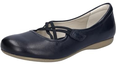 Josef Seibel Femme Ballerines à lanières Fiona 39, Dame Ballerines,Largeur G (Normale),lanière,élastiques,à la Mode,Bleu (Ocean),42 EU / 8 UK