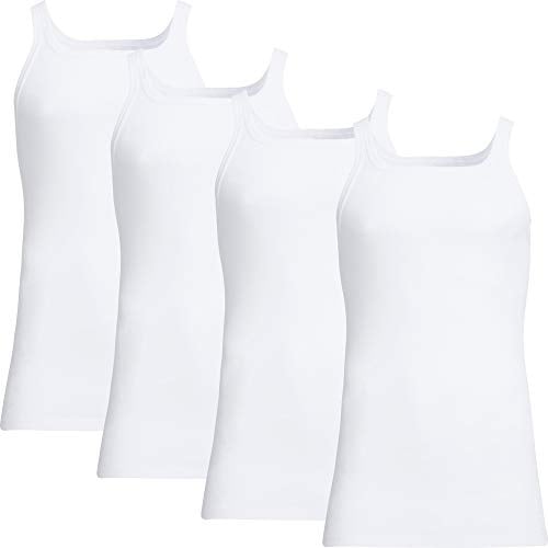 con-ta Herren-Unterhemd 4er-Pack Feinripp weiß Größe 6