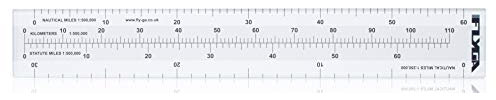 Nautische Meile Maßstab Karte Lineal (60nm Abstand) [3 mm dick] – Für lapl, PPL (A), PPL (H) & CPL Aviation Piloten + Marine, Bootsfahren, & Sailing Captains