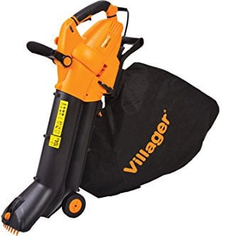 Villager Laubbläser Aspirator VEBV 3000, 3000 W, 300 km/h Luftgeschwindigkeit, 45 L Auffangbeutel, 3 Funktionen: Blasen/Saugen/Häckseln 15:1