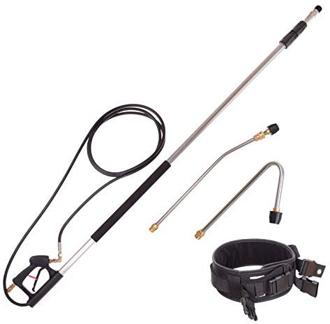 TC TECHNIC Teleskoplanze Teleskopstange Teleskopstiel Teleskop Lanze Arm Teleskopstrahlrohr kompatibel mit Kärcher M22 Hochdrucklanze mit Gürtel Robuste und Langlebige Lanze bis 5,5m