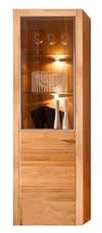 Froschkönig24 Reading Hochvitrine Vitrine Wohnzimmer Schrank Eiche massiv geölt