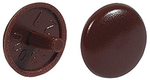 Gedotec Möbel-Abdeckkappen Kirschbaum Schrauben-Abdeckungen Kunststoff Schrauben-Kappe rund | H1123 | Verschluss-Stopfen für Kopflochbohrung PZ2 | Ø 12 x 2,5 mm | 50 Stück - Abdeckstopfen rund
