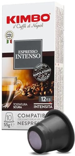 Kimbo Espresso Intenso – 720 Capsule Compatibili con Nespresso Original | 72 Confezioni da 10 | Tostatura Scura | Intensità 12/13 | Note di Cannella e Cioccolato*