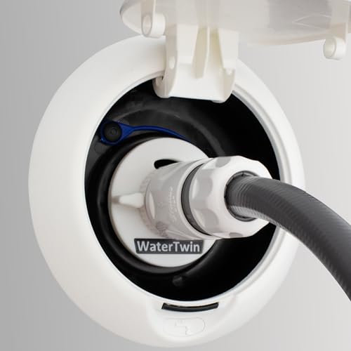 Adaptateur de bouchon de réservoir d’eau avec connexion pour système Gardena | Camping-car, caravane, bateau | Fonction de débordement et double embrayage intégré (adaptateur 2 broches D:78mm)